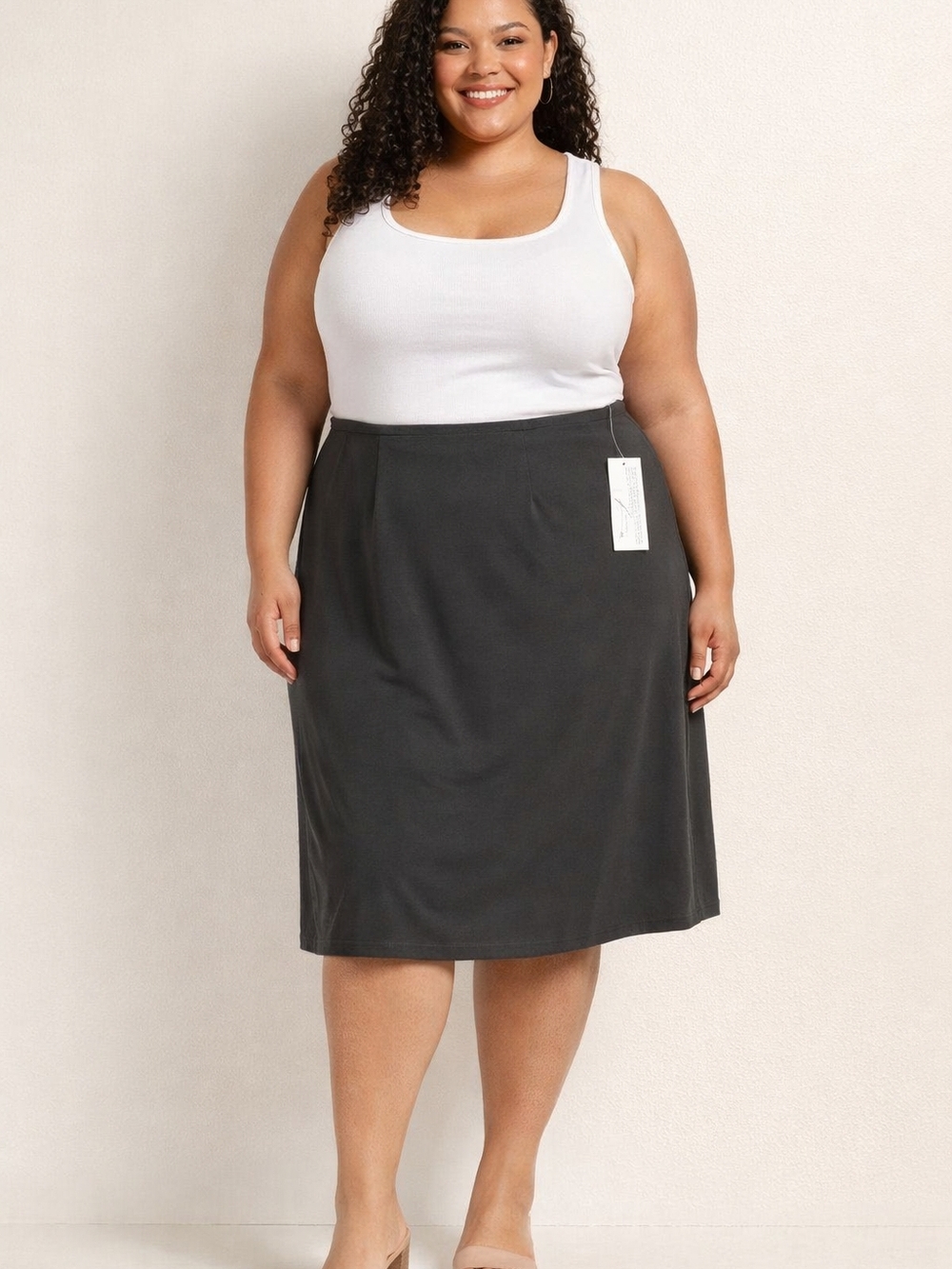 The Look by Randolph Duke Plus Size Straight Column Skirt 3X Black NWT